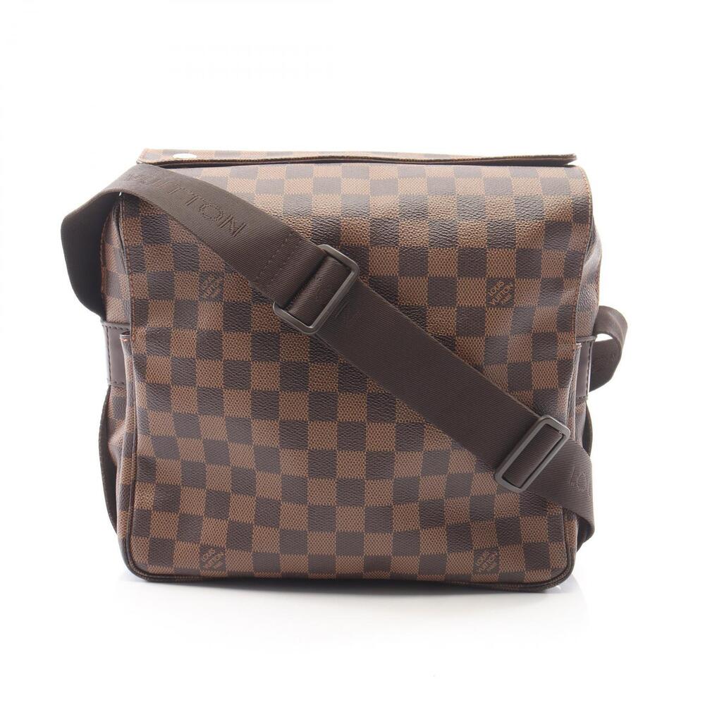 Louis Vuitton Naviglio Damier Ebene Brown Shoulder Bag Canvas Leather Brown